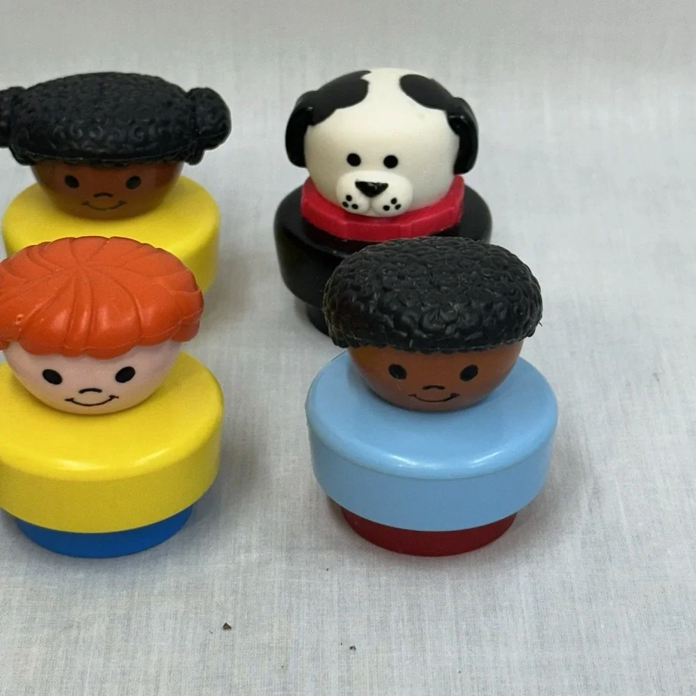 Lot Of 10 Fisher Price Chunky Little People 1990's Engineer, Dog Clown Construct